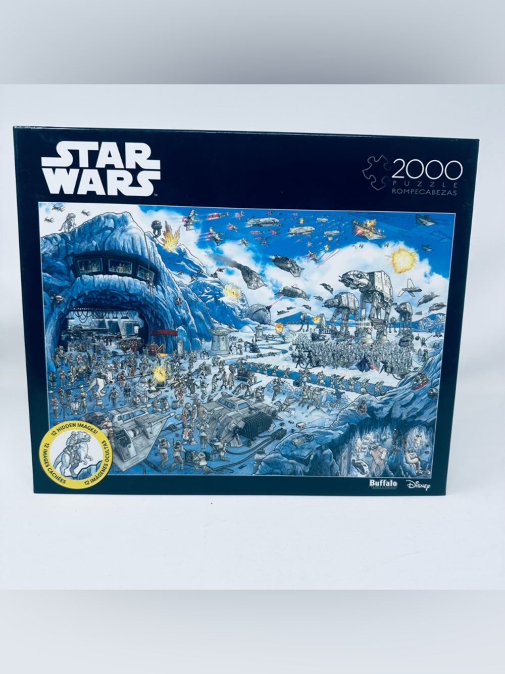 Star Wars Puzzle 2000 Piece 12 Hidden Images Hoth with Diagram Comple Sealed